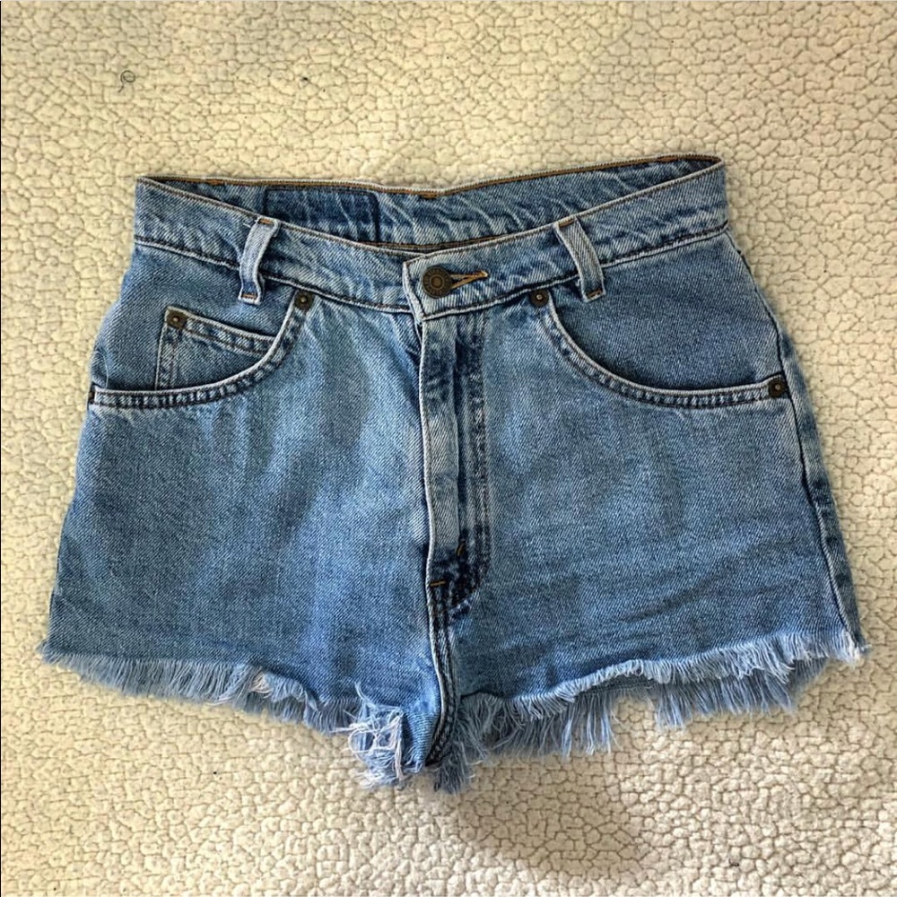 High waisted denim shorts